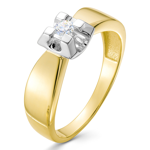 Кольцо, золото, бриллиант, 3901-11002